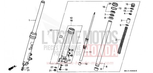 FRONT FORK CB1000FP de 1993